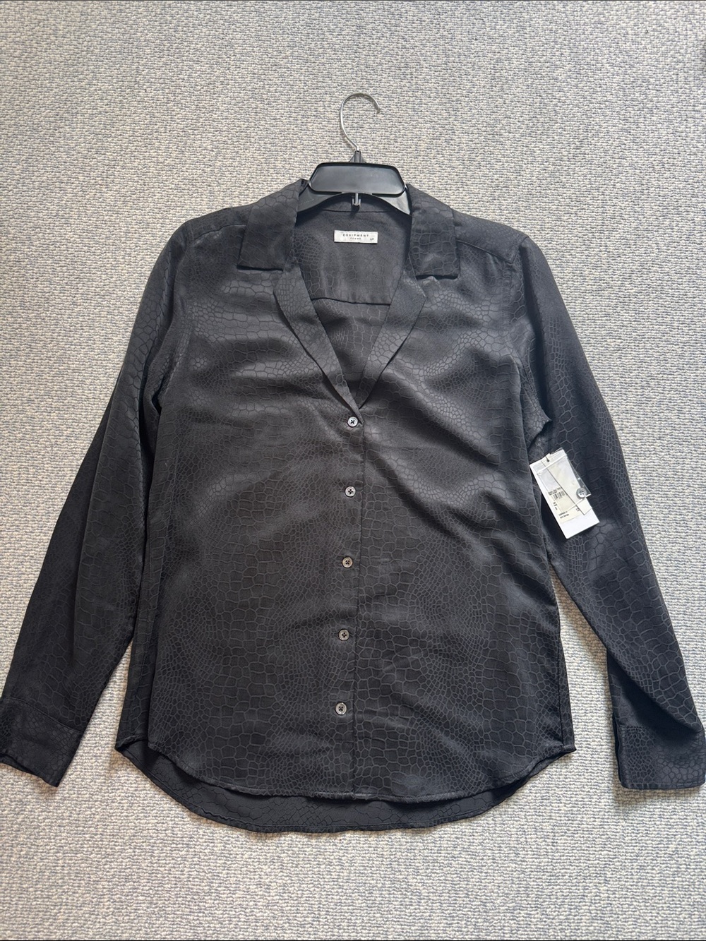 Equipment Black Button-Down Silk Shirt